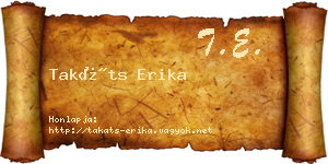 Takáts Erika névjegykártya